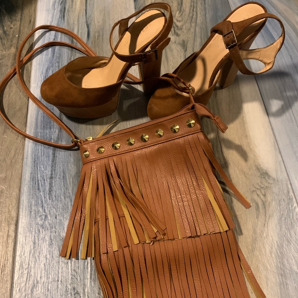 Boho Heels/bag bundle